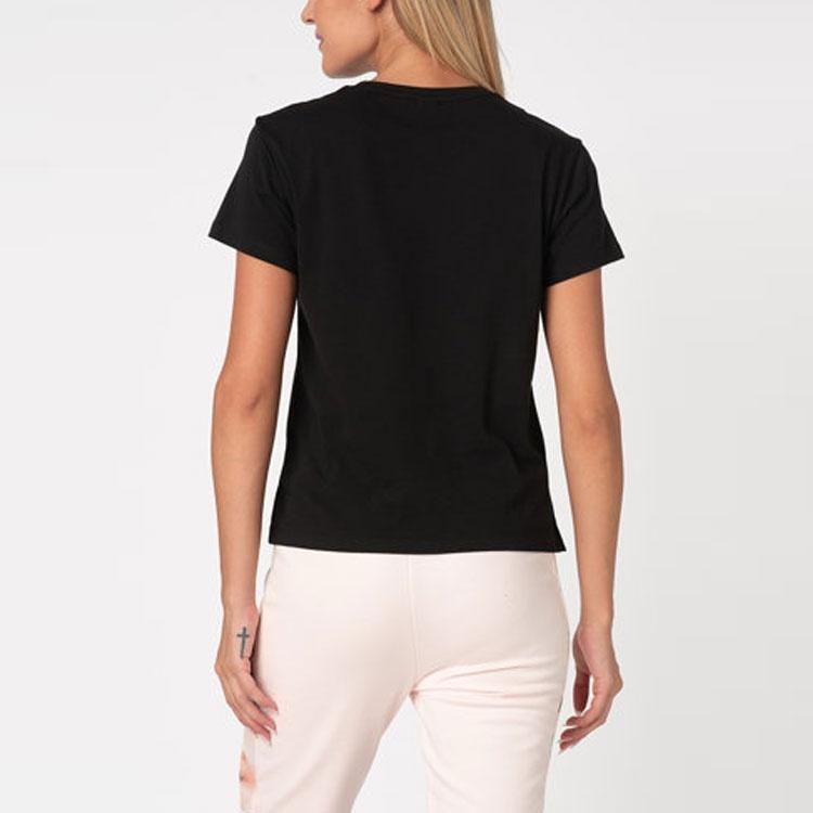 (WMNS) PUMA Classics Logo Tee Large Logo Short Sleeve Black Women's 596512-71