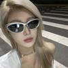 Мужские серебристые солнцезащитные очки Y2K для активного отдыха, велоспорта, спортивные солнцезащитные очки, женские винтажные солнцезащитные очки, трендовые панк-очки, очки 2000-х годов, эстетика