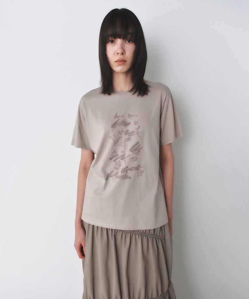 INSILENCE WOMEN Vintage Sketch T-Shirt Beige