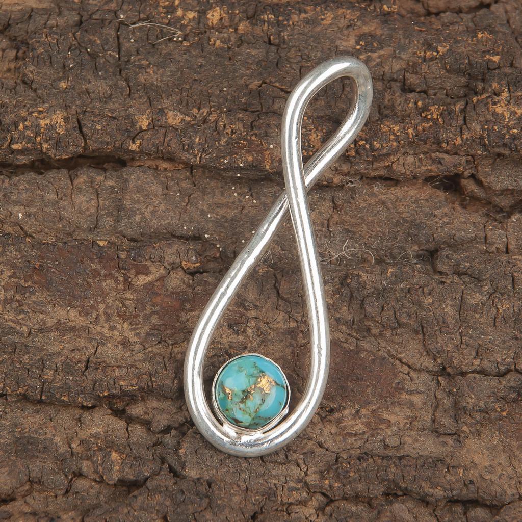 Кулон из бирюзы «Голубая медь» ручной работы, серьги-подвески из стерлингового серебра 925 пробы, ювелирное изделие для подарка на помолвку