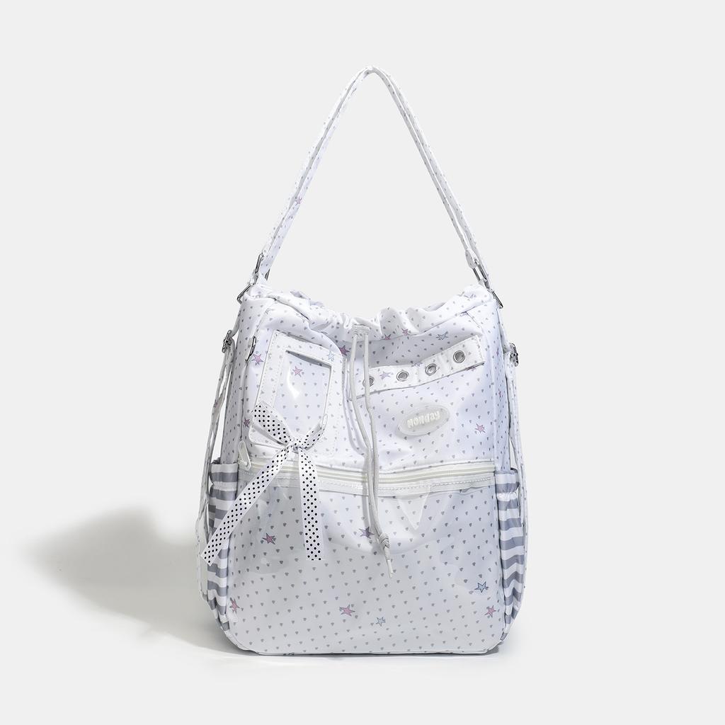 Korean version of cartoon backpack 2025 large capacity tide backpack commuter middle and high school students light crossbody pain bag