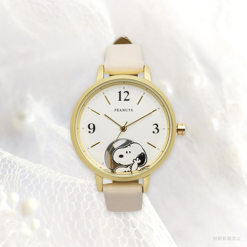 Watch Analog Leather Strap Snoopy Hide and Seek Watch G White [Fieldwork] Women's PNT044-1