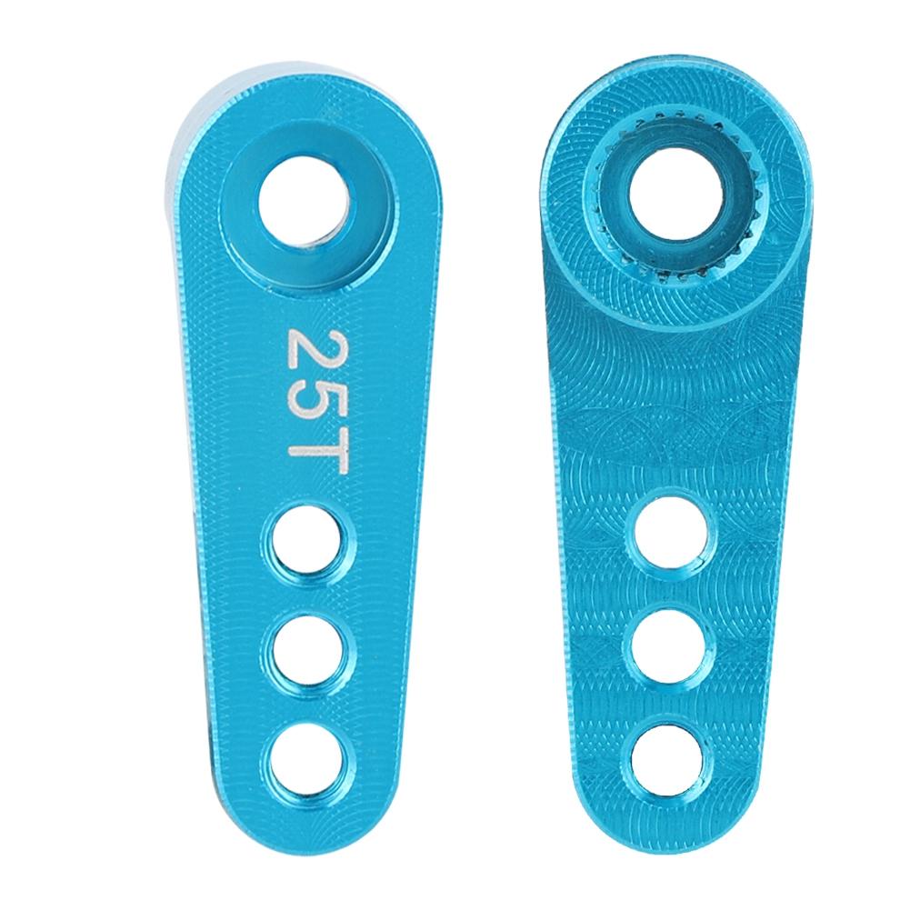 Aluminum Alloy RC Steering Servo Half Arm Horn 28.5mm 25T for 1/10 Truck (Blue)