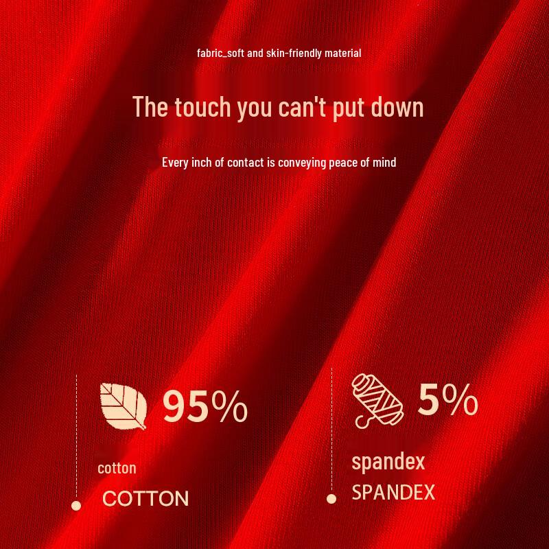 LANGSHA Мужские трусы-боксеры из чистого хлопка красного цвета - 4 штуки