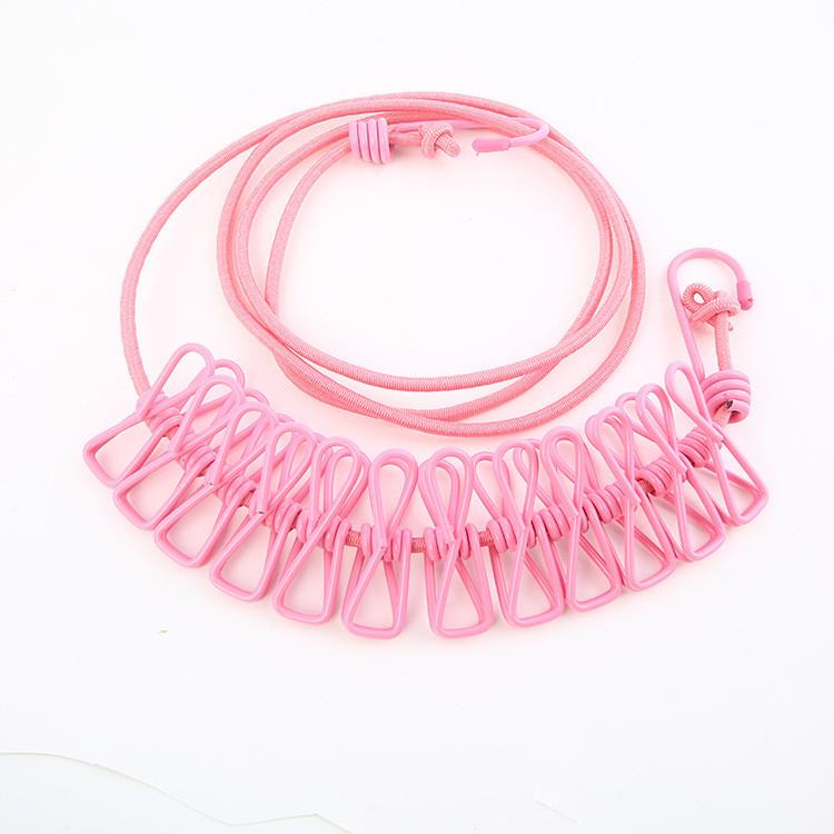 Вешалка для одежды Сушилка для одежды Веревка с эластичными зажимами Выдвижная ветрозащитная портативная дорожная вешалка для снаряжения Ремешок для хранения