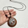 1 шт. винтажные хлопковые и льняные аксессуары этнический ветер корейский деревянный кулон птица длинное ожерелье для женщин мужчин свитер цепочка ювелирные изделия