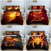 3D Flaming Animal Pattern Duvet Cover Luxury Bedding Set Fire Dragon And Horse Bedclothes Bedroom Decor Home Textile 2/3Pcs
