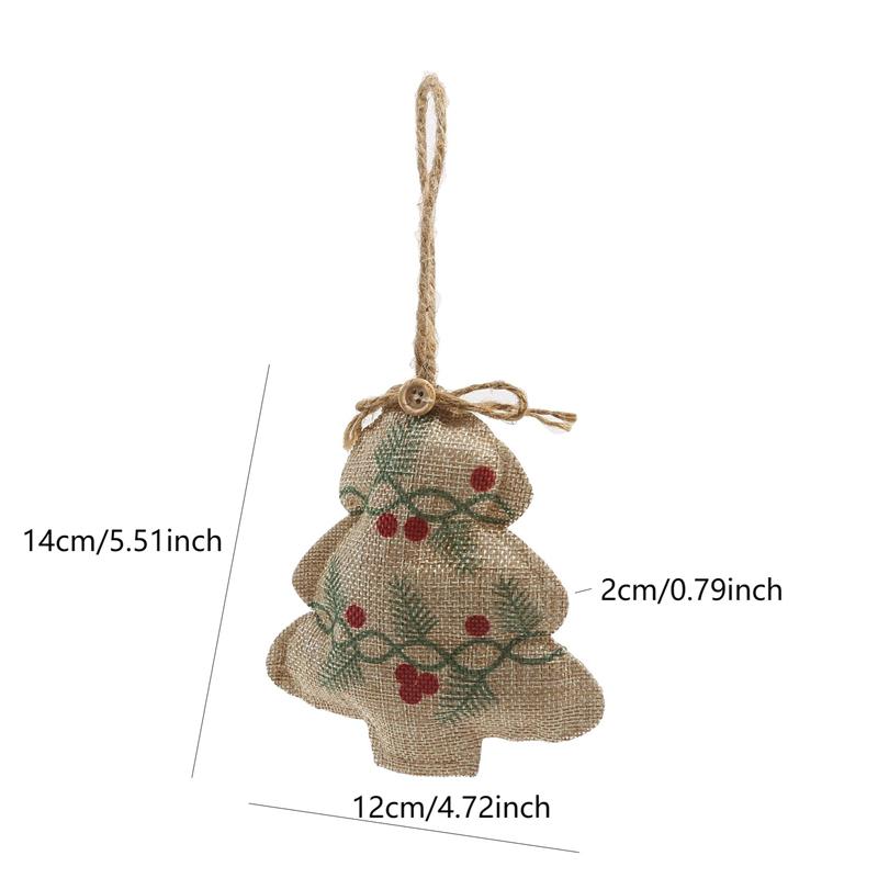 Рождественские льняные подвески, украшения для елки, торговые центры, маленькая печатная композиция в виде пятиконечной звезды, реквизит для вечеринок