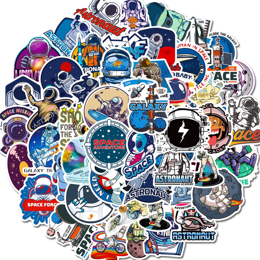 50 Space Planet Astronaut Stickers Nasa Fantasy Space Astronaut Stickers, Space Station
