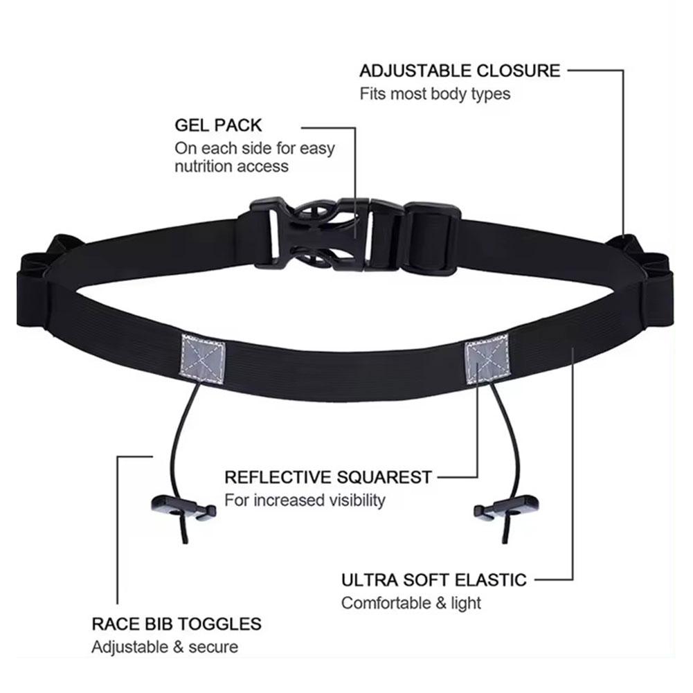 Marathon Number Belt Marathon Competition Energy Glue Waist Running Reflective Outdoor Triathlon Belt Race Fixed Belt Runni K8X0