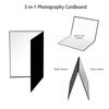3 in 1 Photography Cardboard Paperboard Folding Photography Reflector Diffuser Board (Black + White + Silver) for Still