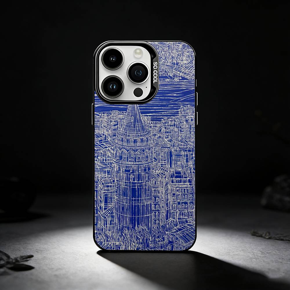 Famous City Sketch City Map Phone Case For iPhone 17,16,15,14,13,12,11 Plus,Pro Max,XS,Colored silver phone case