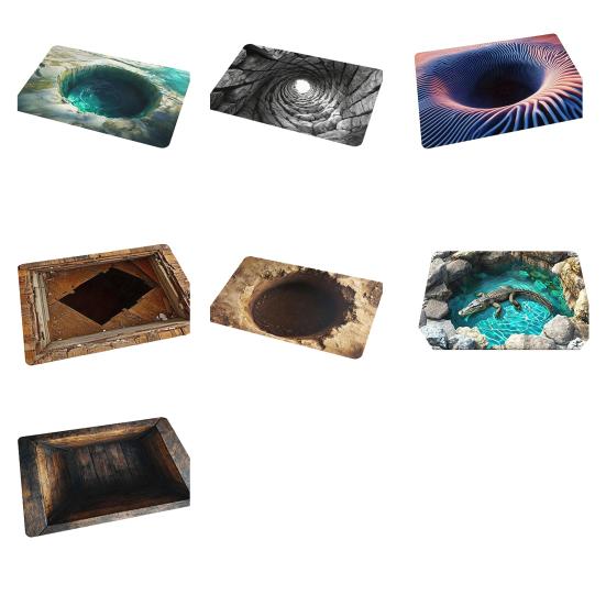 3D Ковер с оптической иллюзией, напольный коврик с реалистичным рисунком ямы, тест и игра