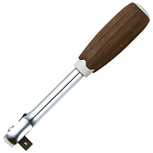 VESSEL Wooden Ratchet Handle with Non-Slip Grip, 3/8" (9.5mm) Drive, HRH3-W