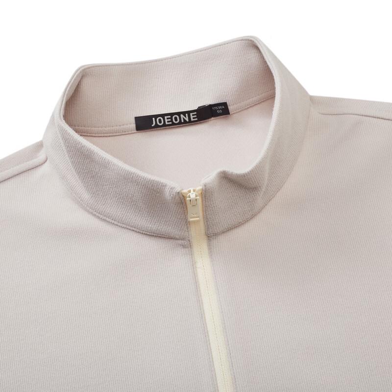 Joeone Men's Anti-Wrinkle Long Sleeve Half-Zip T-Shirt