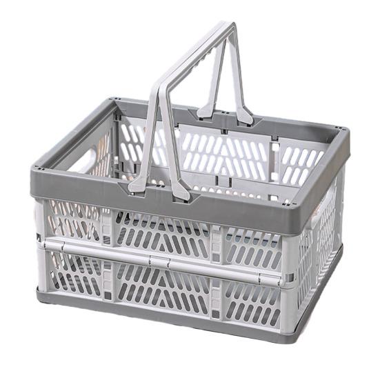 Складной ящик для хранения Пластиковая складная корзина для хранения Большая вместимость Штабелируемый ящик с ручками для офиса Спальни Кухни Игровой комнаты