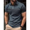 Рубашка для гольфа на молнии, поло, повседневная, с короткими рукавами, летняя, уличная, мужской стиль