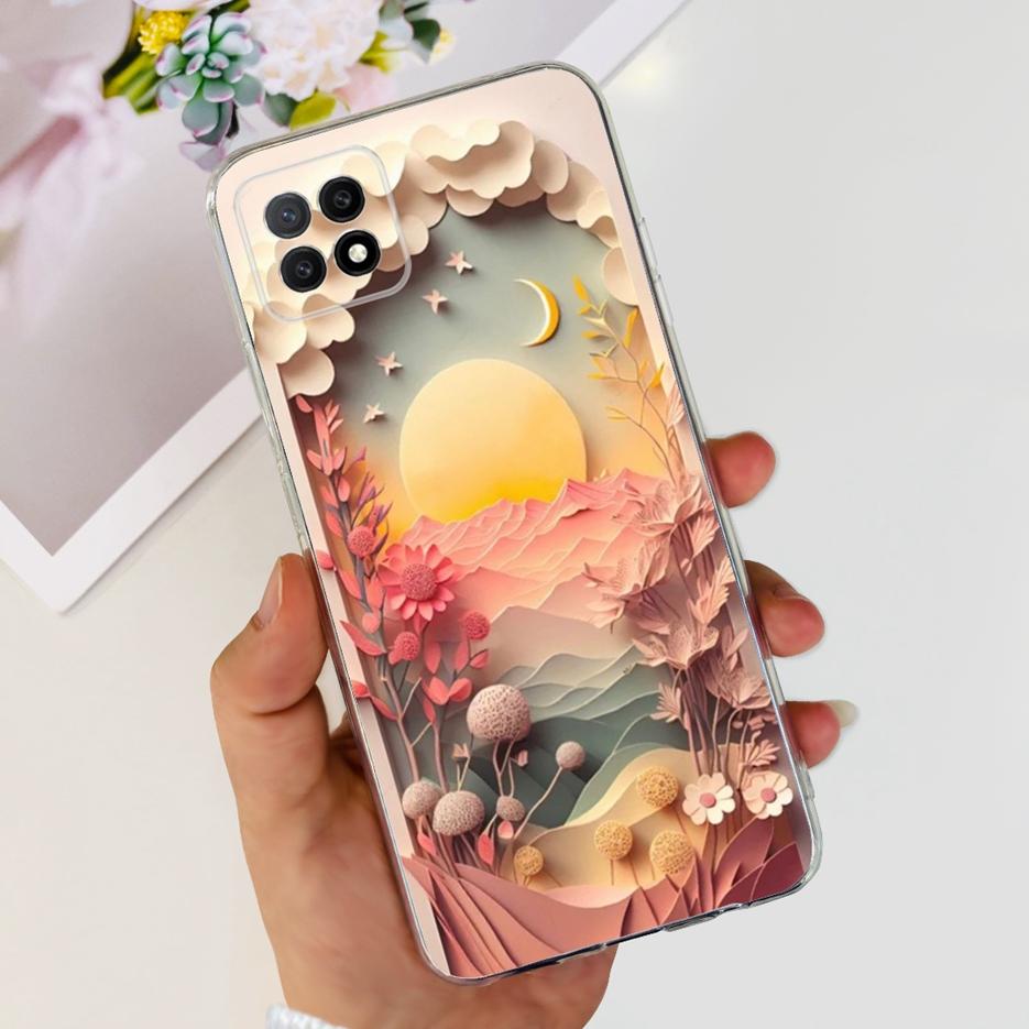 Чехол для Oppo A73 5G CPH2161 Стильный окрашенный чехол Прозрачный силиконовый чехол для телефона Для Oppo A73 A 73 OppoA73 5G Задняя крышка Мягкие funda