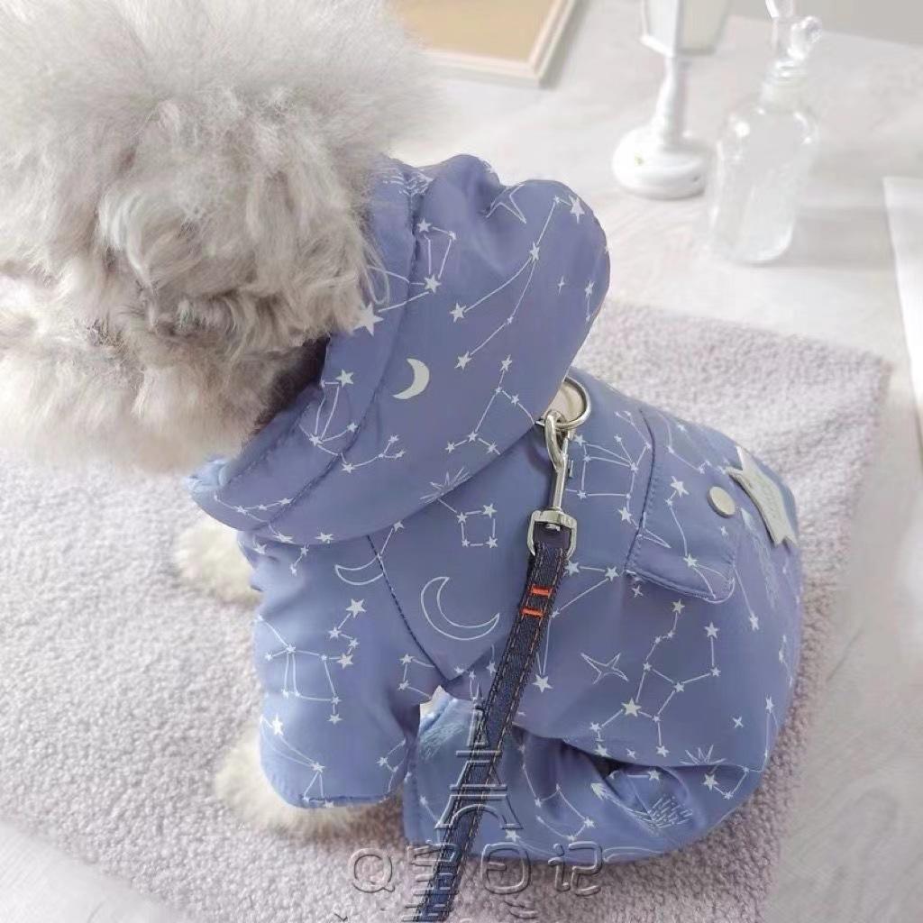 Pet Bichon Померанский шпиц щенок Тедди Одежда для собак Одежда Зимняя хлопковая одежда Тяговое кольцо Милое звездное небо