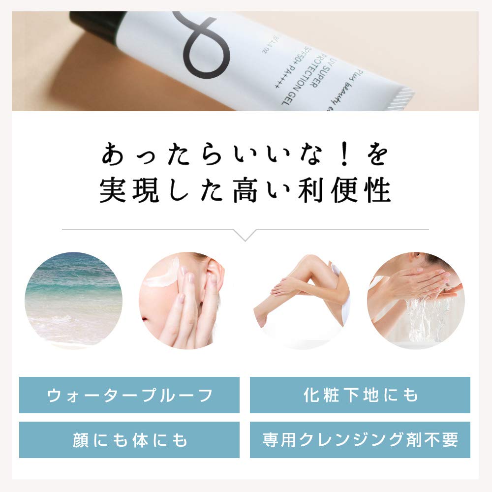 PLuS UV Super Protection Gel 40g Солнцезащитный водостойкий экстракт корня шлемника в (SPF50+ / ПА++++) (Сделано в Японии)