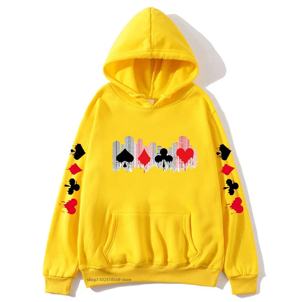 Мужские здания и игральные карты толстовка с капюшоном Alice In Borderland толстовка с капюшоном Y2k Sudaderas Мужская одежда