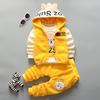 Kids Children's Clothing Boys Girls Baby Winter Plus Velvet Thick Cartoon Bear 3pcs Sports Suit Sets