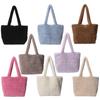 Fluffy Plush Women Underarm Bag Lambswool Large Tote Bag Solid Color Shopper Armpit Bag Ladies High Capacity Square Shoulder Bag