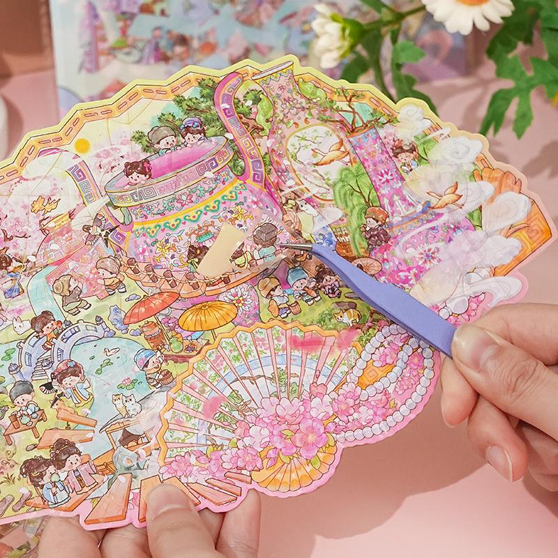 Серия «Фарфоровое Восстановление» Kawaii 3D Миниатюрные Сцены Наклейки DIY Скрапбукинг Ручная Работа Штабелируемые Канцелярские Наклейки