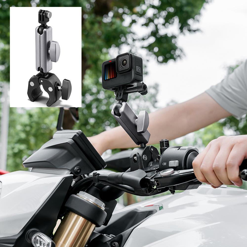 Алюминиевый сплав Супер зажим Крепление Поворотный Держатель на руль для GoPro Hero 13 12 11 10 9 Insta360 SJCAM AKASO OSMO Экшн-камеры
