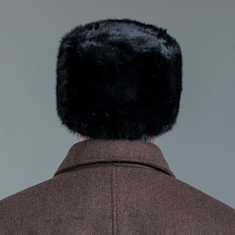 Шапка из кроличьего меха для мужчин, зимние теплые ветрозащитные зимние шапки
