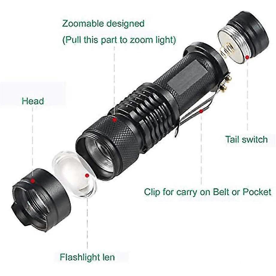2 Pack Red Light Torch, Mini Red Flashlight Zoomable Signal Torches Waterproof