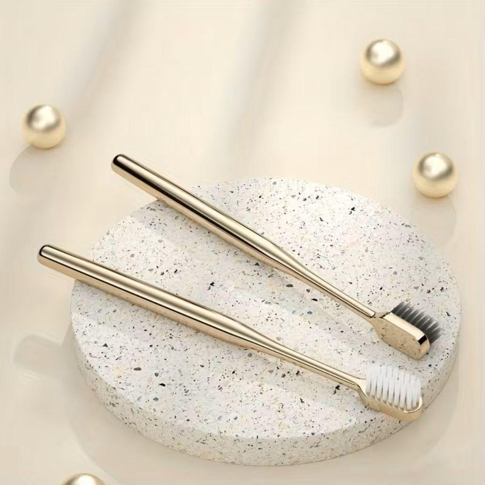 Luxury Manual Toothbrush Gold Silver Adult Tooth Brush Oral Care Dental Brushes Adult Use