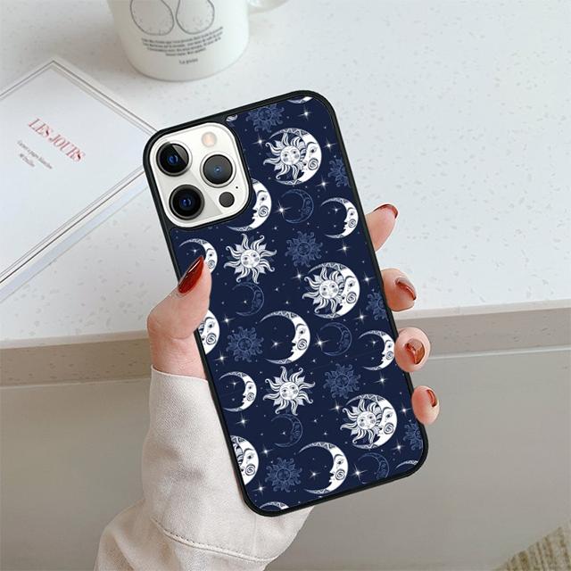 Винтажный чехол для телефона с луной, солнцем и звездами для iPhone 17 Air 13 12 14 15 16 Чехол для Apple Pro Max 6S Plus