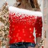 Women's Casual Long Sleeve Slouchy Christmas Printed Plush Fashion Top
