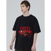 Black T-Shirt with Red Snake Hand and Trust No One Print for Casual Wear