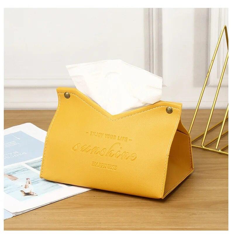 Коробка для салфеток для гостиной и столовой, экологичная кожа, многоцелевая, однотонная, креативная коробка для хранения салфеток