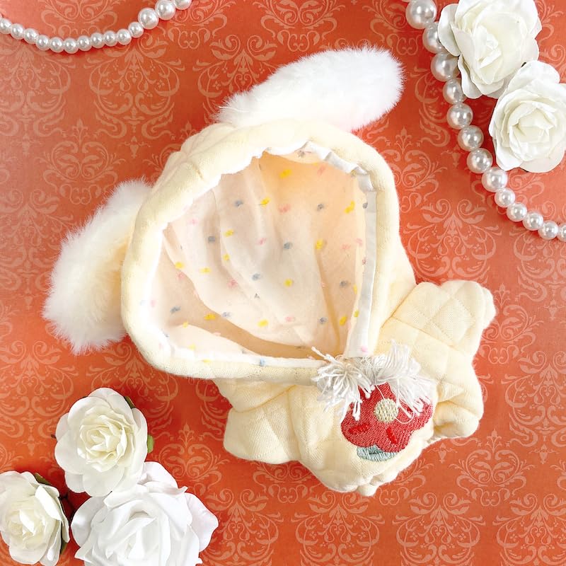 Bunny Ear Hoodie for Plush Toys (15cm) - Perfect for Nuidori, Plush Clothes, Oshikatsu, Otaku Activities, Plush Toys, Kigurumi, G.Trigger, Oshikatsu