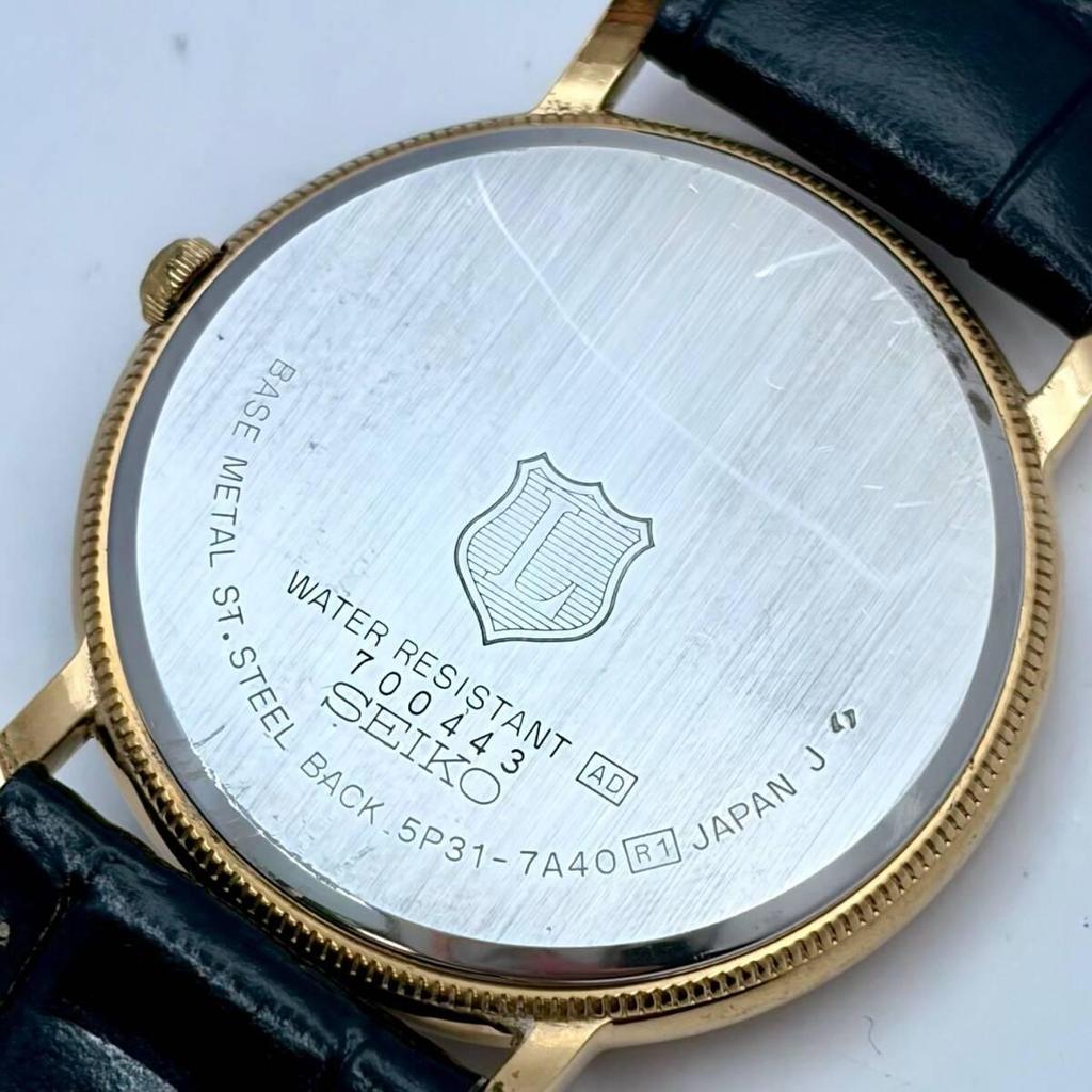 Б/у [Новая батарея] SEIKO THE LEAGUE Римские Мужские Часы Золотые 5P31-7A40 700443 Новый Ремешок