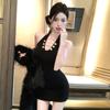 Women's Sexy Celebrity Neck Backless Slim Elastic Dress