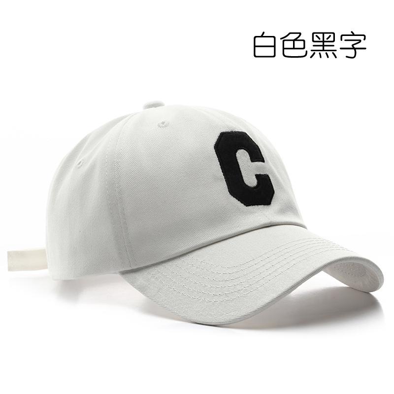 Fashion trendy retro big C letter embroidered cap outdoor women's sun protection visor men's casual baseball cap