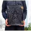 Handmade Wicca Leather Journal Black Pentagram Embossed Blank Spell Book of Shadows Notepad Grimoire Book Write Book for Men Women