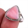 Natural Pink Opal Gemstone 925 Solid Sterling Silver Jewelry Ring Size 9 o4I74