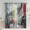 Paris Lover Window Curtain Eiffel Towers Living Room Blackout Curtain For Bedroom Dorm Oil Painting Aesthetic Home Decor 2 Panel