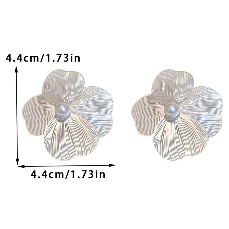 Large Flower Pearl Earrings For Women Luxury Design Stud Earrings For Women Korean Fashion Jewelry Accessories Gift