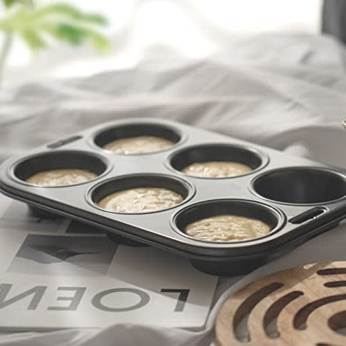 Pearl Metal Muffin Pan, 6-Cavity, High Clean Coat, EE Sweets, D-4838