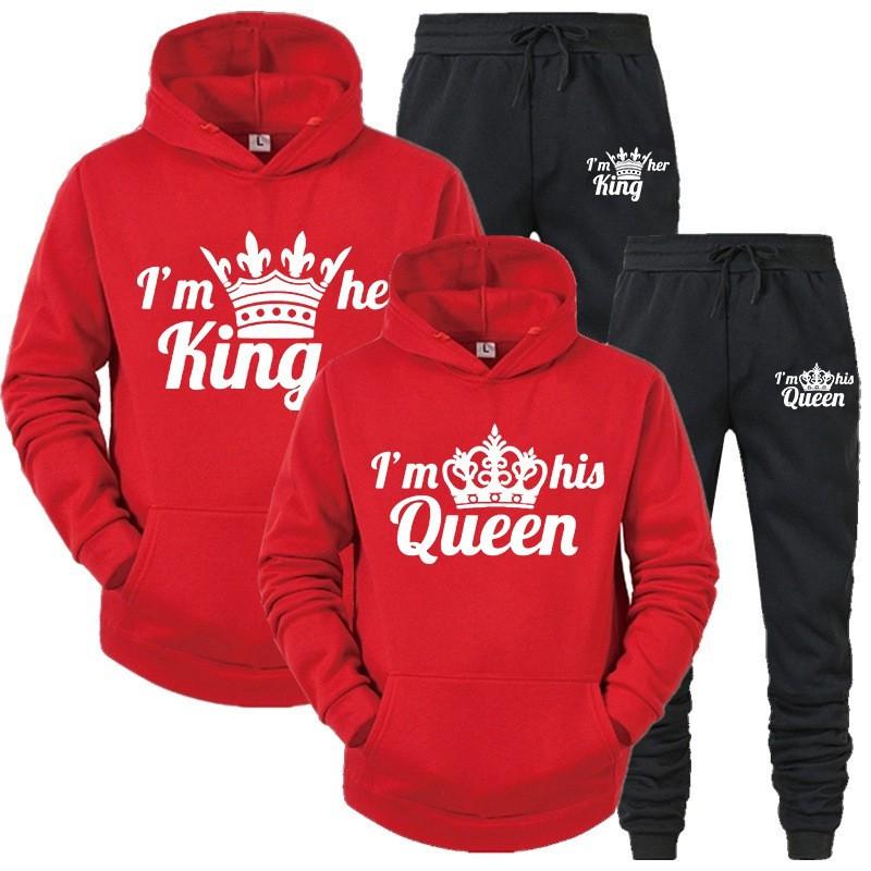 Unisex Hooded Sweatshirt Set Casual Sportswear Tracksuit Teens Adults