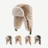 New Fall Winter Thickened Warm Lei Feng Cap for Men Windproof Warm Ear Protection Cycling Cap for Women Fashion Plush Dome Hat