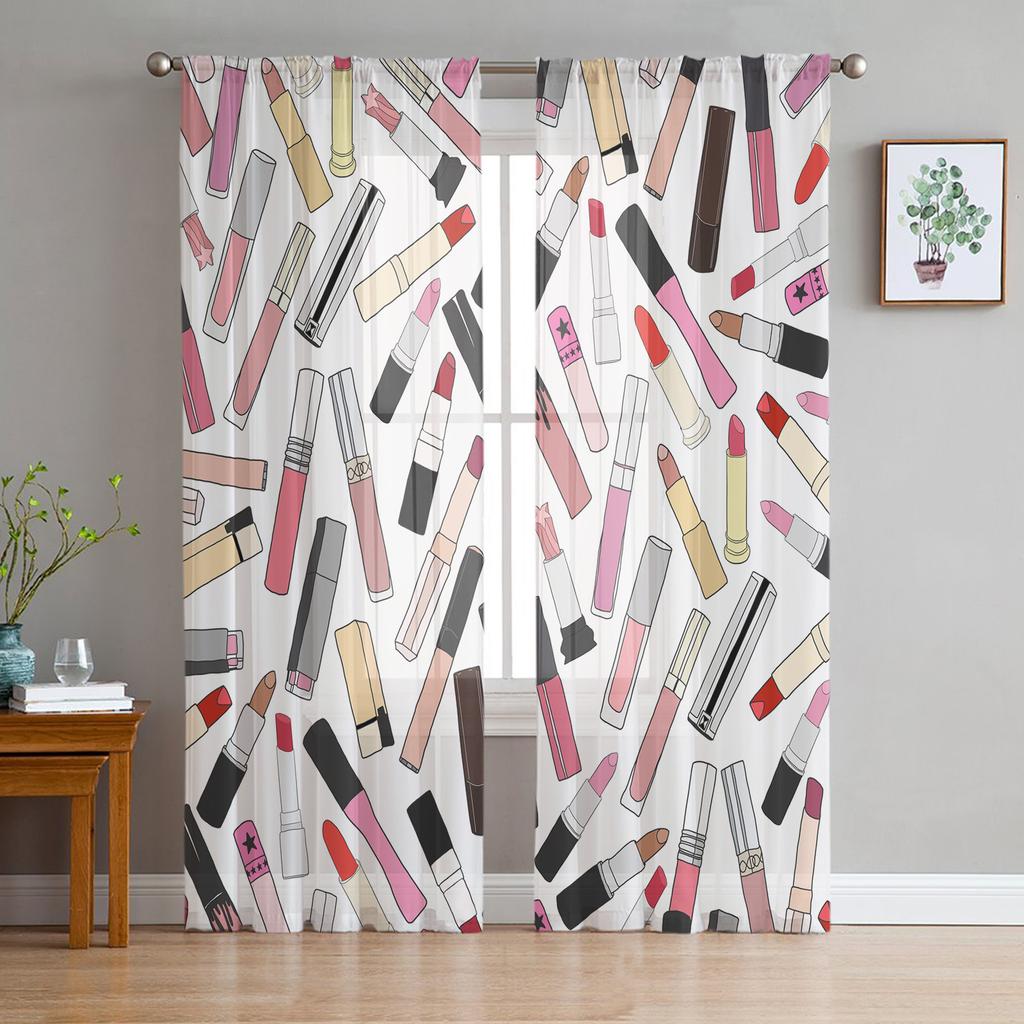 Косметическая помада Тюль Шторы для украшения гостиной Современные вуали Шифон Шторы Спальня Прозрачные шторы