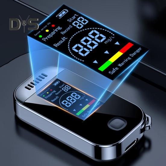 Портативный детектор респиратора Тестер ЖК-экран Цифровой дисплей Высокоэффективный смарт-чип для использования в путешествиях Компактный анализатор дыхания