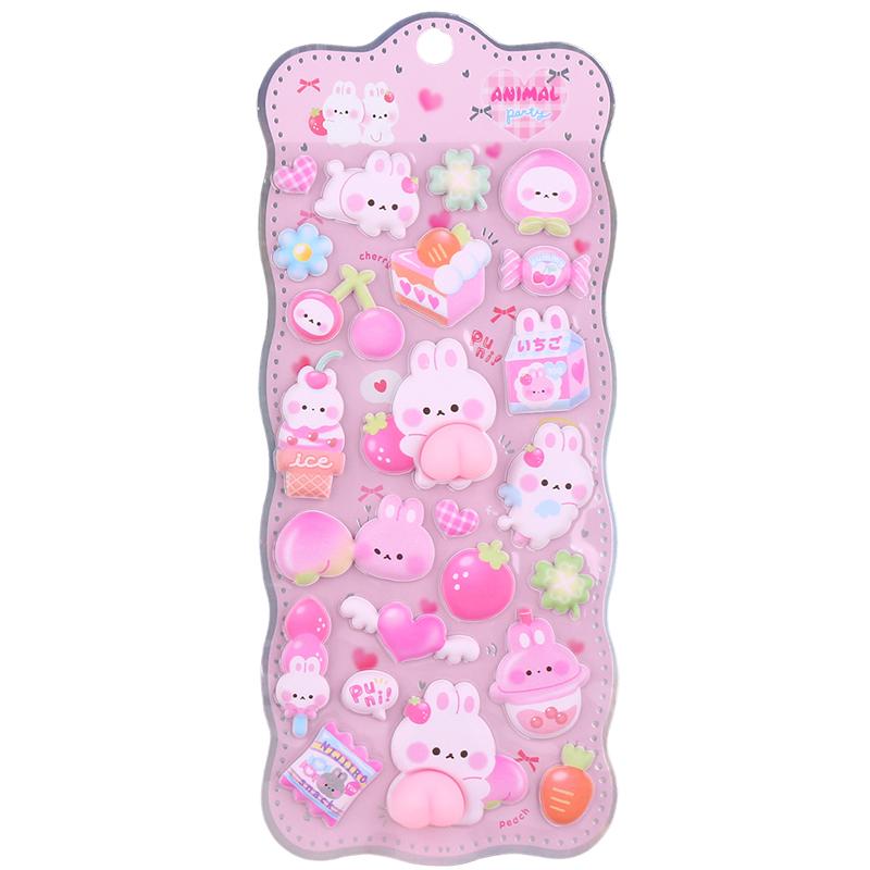 1Pc Cartoon 3D Animal Sticker Stereoscopic Cute Animals Relieve Stress Stickers DIY Phone Decoration Stickers Supplies TMZ